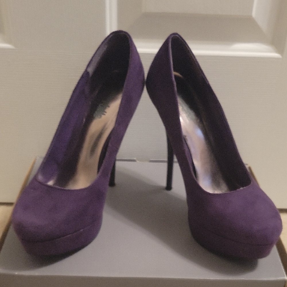 Charlotte Russe Purple Suede Platform Heels
